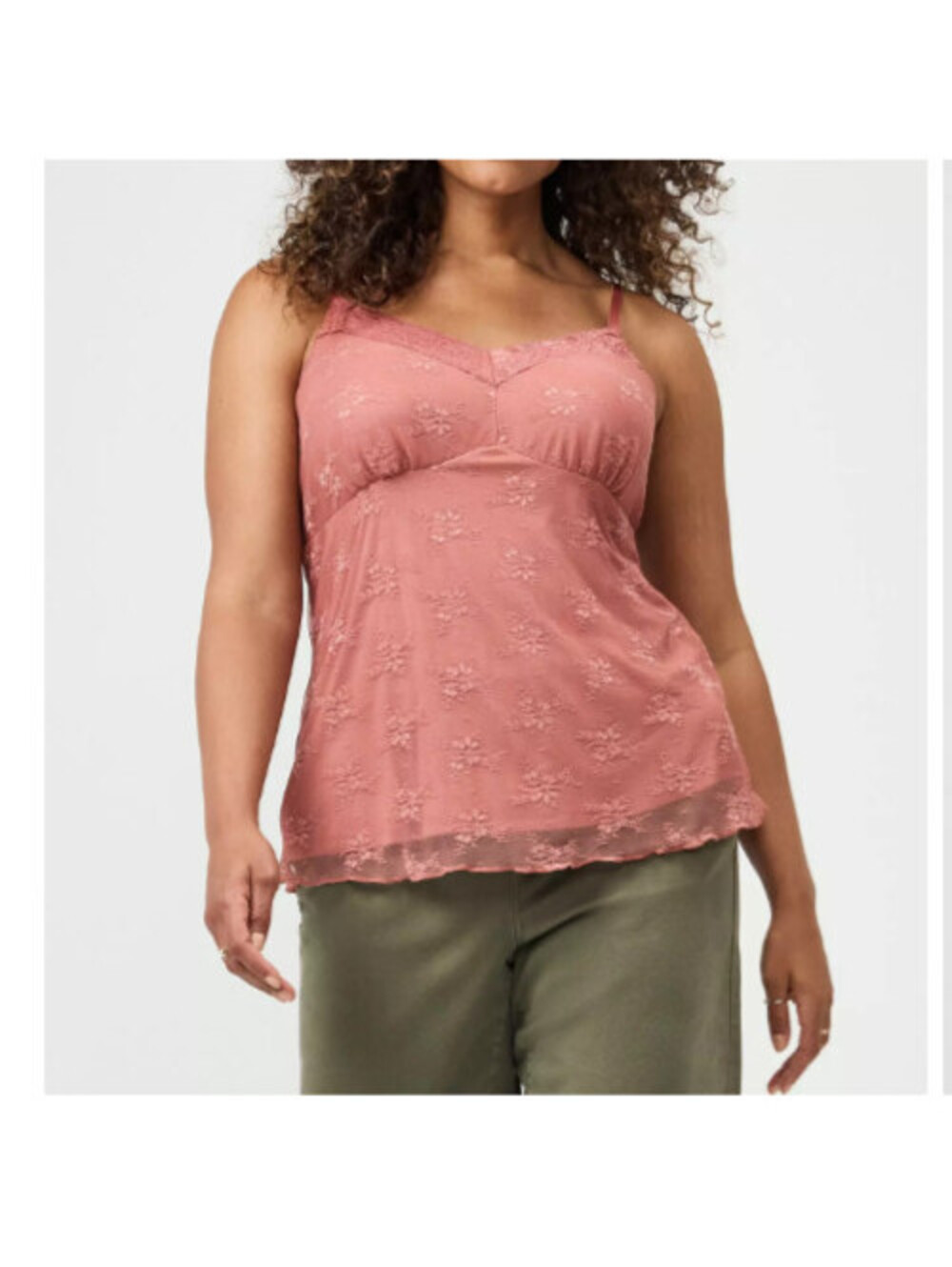 Torrid Lace Sweetheart Cami Tank Top 4 4X 26 Blush Pink NWT Stretch Lined